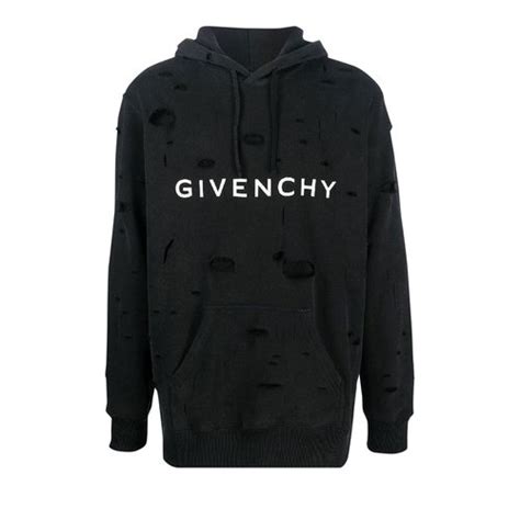 givenchy denim hoodie|givenchy hoodie with holes.